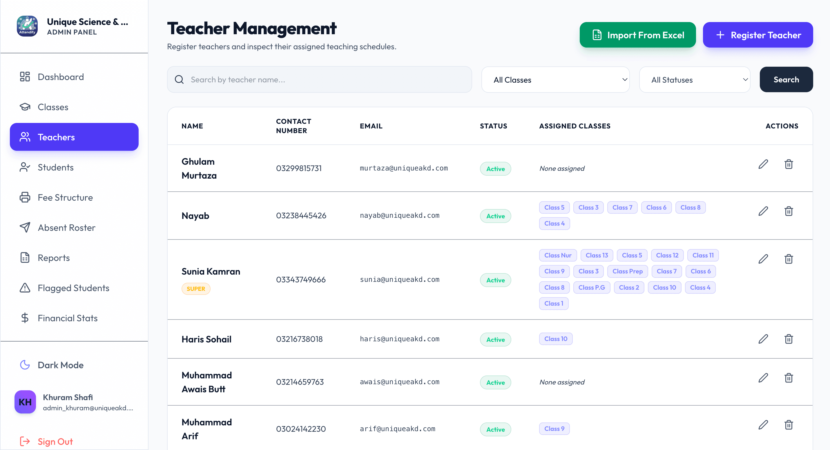 Teachers Management